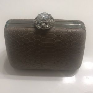 Faux leather Gem evening clutch